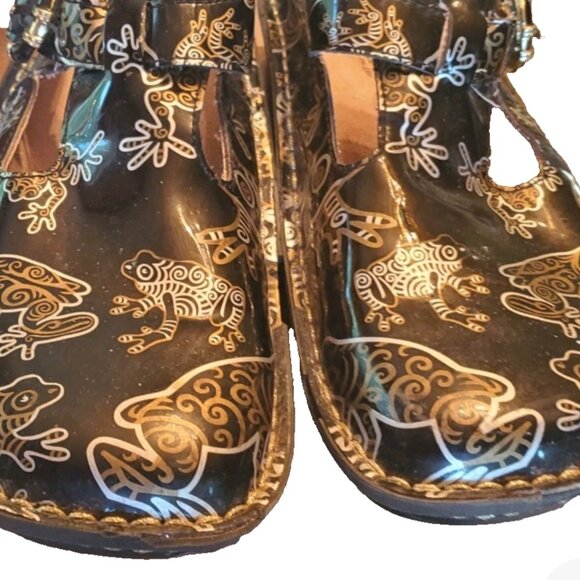 Alegria Sz 37 Gold And Silver Frog Clogs Mules ALG-DON-361 - Picture 2 of 7